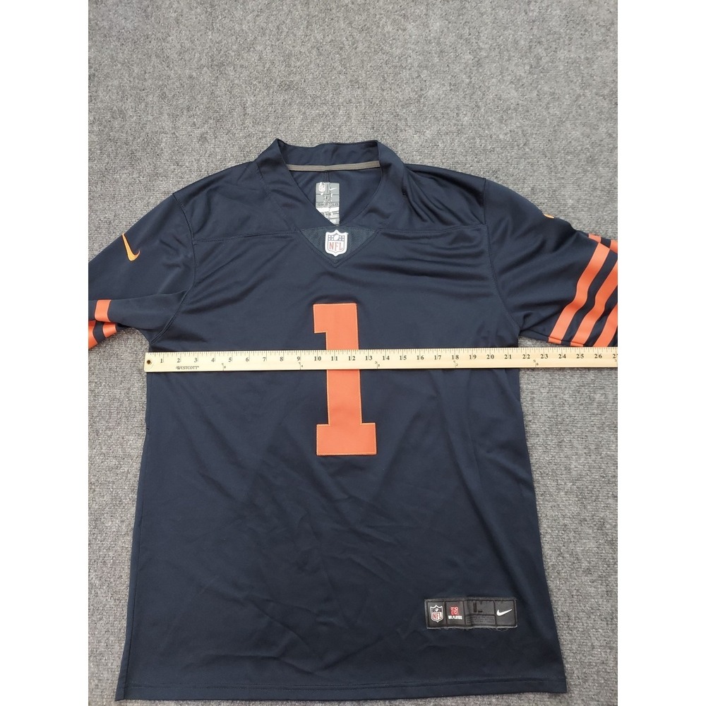 Chicago Bears Justin Fields Nike NFL Jersey Mens Large #1 Blue Swoosh - Picture 9 of 13